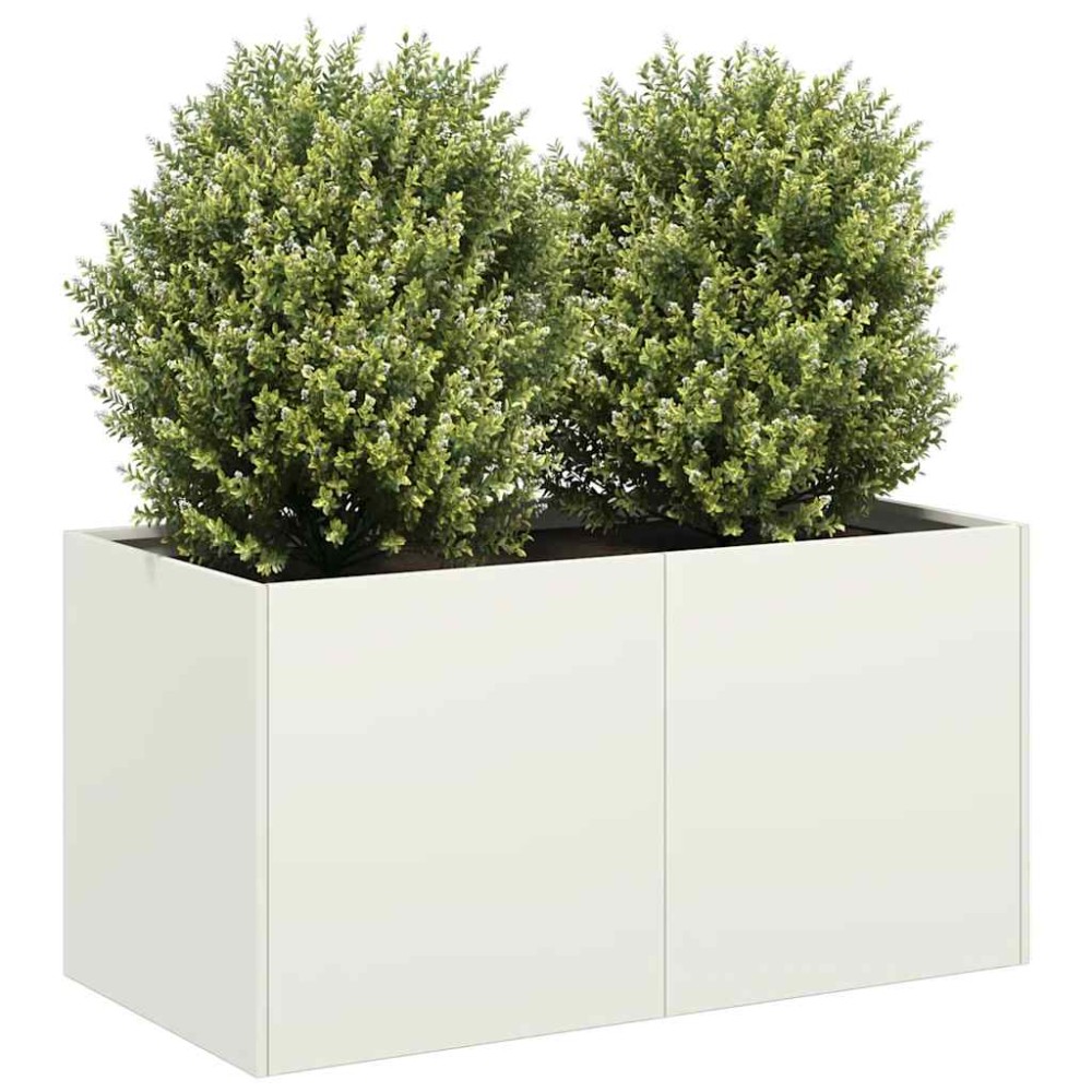 vidaXL Jardinieră alb 80x40x40 cm Oțel laminat la rece