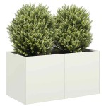 vidaXL Jardinieră alb 80x40x40 cm Oțel laminat la rece vidaXL Jardinieră alb 80x40x40 cm Oțel laminat la rece