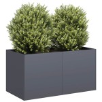 vidaXL Jardinieră, antracit, 80x40x40 cm, oțel laminat la rece vidaXL Jardinieră, antracit, 80x40x40 cm, oțel laminat la rece