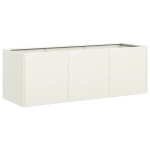 vidaXL Jardinier alb 120x40x40 cm Oțel laminat la rece
