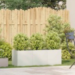 vidaXL Jardinier alb 120x40x40 cm Oțel laminat la rece