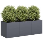 vidaXL Jardinieră Antracit 120x40x40 cm Oțel laminat la rece vidaXL Jardinieră Antracit 120x40x40 cm Oțel laminat la rece