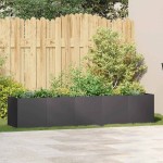 vidaXL Jardinier negru 200x40x40 cm Oțel laminat la rece