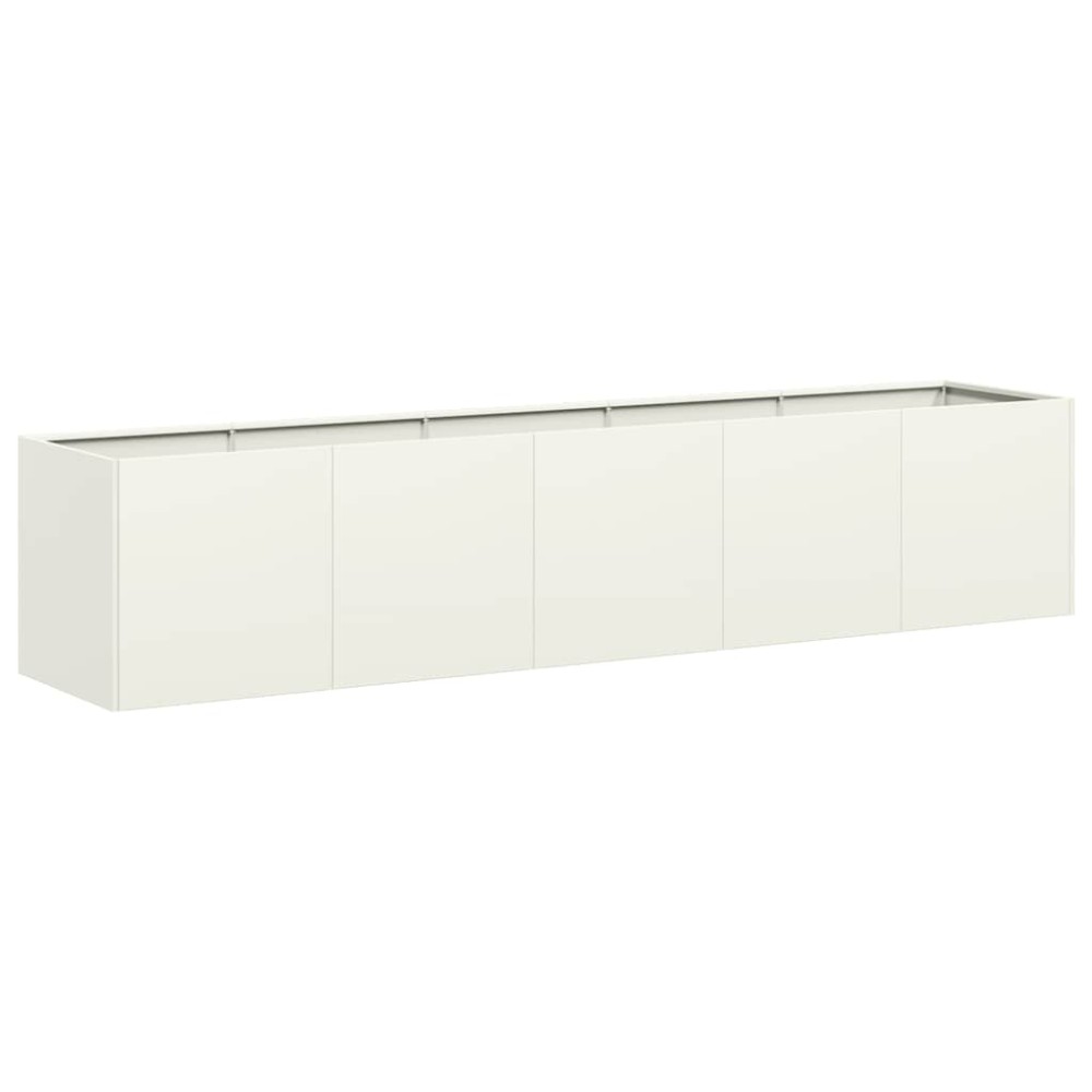 vidaXL Jardinier alb 200x40x40 cm Oțel laminat la rece