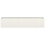 vidaXL Jardinier alb 200x40x40 cm Oțel laminat la rece
