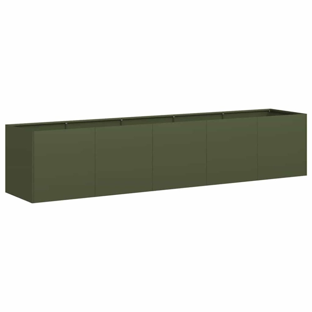 vidaXL Jardinieră verde măsline 200x40x40 cm oțel laminat la rece