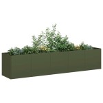 vidaXL Jardinieră verde măsline 200x40x40 cm oțel laminat la rece vidaXL Jardinieră verde măsline 200x40x40 cm oțel laminat la rece