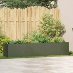 vidaXL Jardinieră verde măsline 200x40x40 cm oțel laminat la rece vidaXL Jardinieră verde măsline 200x40x40 cm oțel laminat la rece