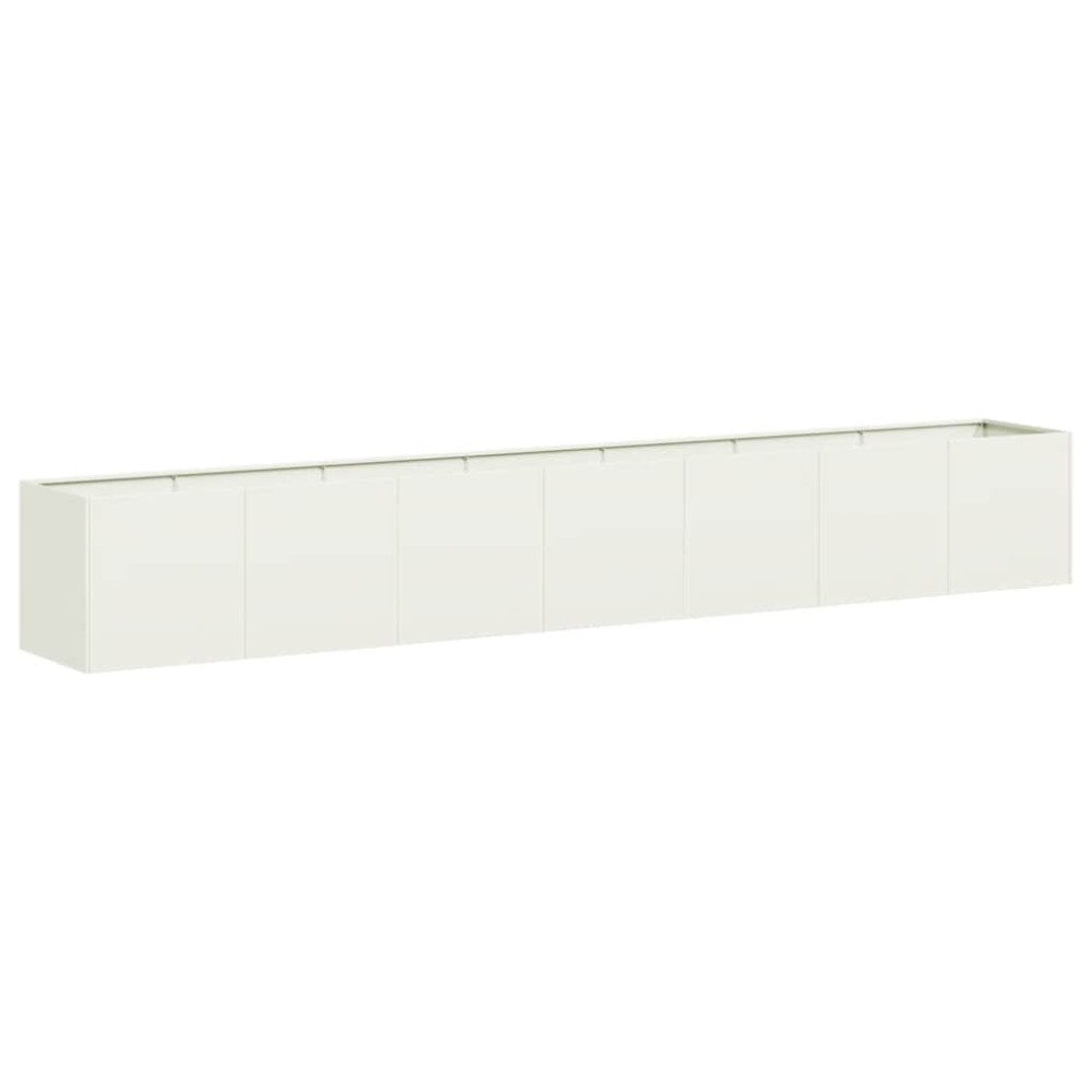 vidaXL Jardinieră alb 280x40x40 cm Oțel laminat la rece