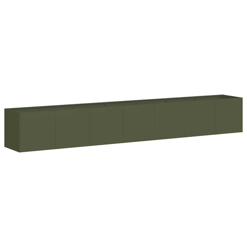 vidaXL Jardinieră verde măsline 280x40x40 cm oțel laminat la rece