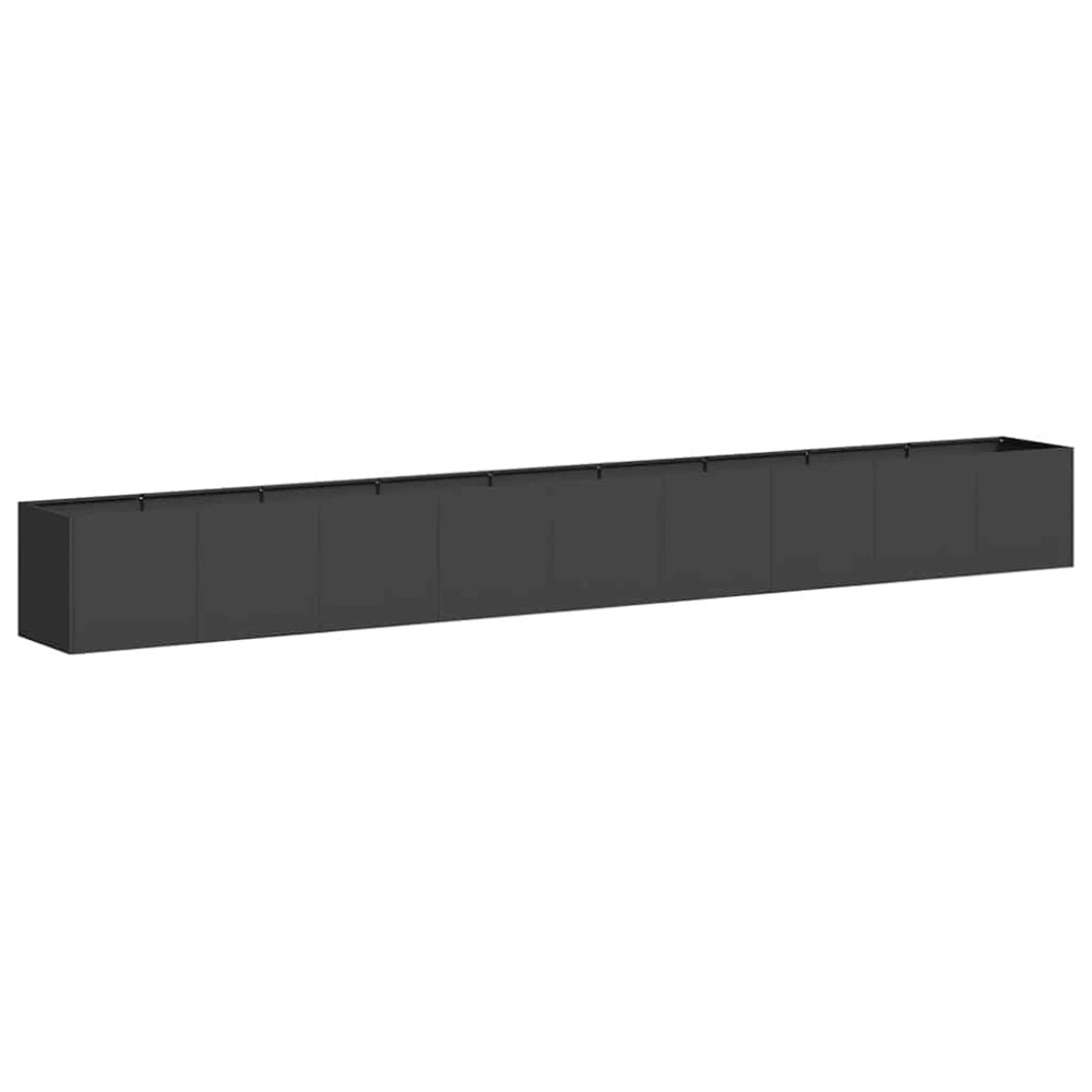 vidaXL Jardinier negru 360x40x40 cm Oțel laminat la rece