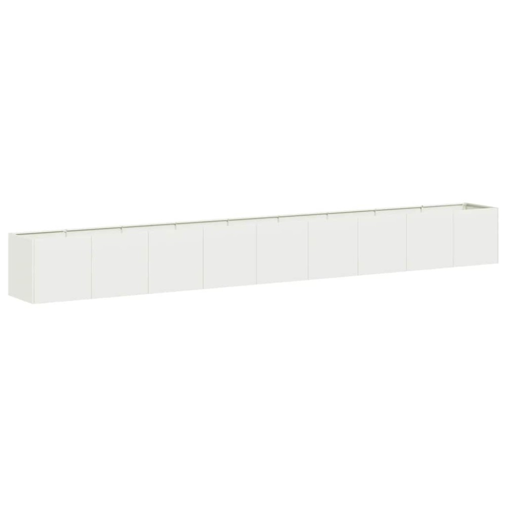 vidaXL Jardinier alb 360x40x40 cm Oțel laminat la rece