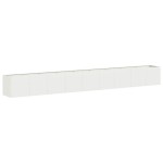 vidaXL Jardinier alb 360x40x40 cm Oțel laminat la rece