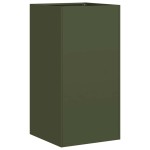 vidaXL Jardinieră verde măsline 40x40x80 cm oțel laminat la rece
