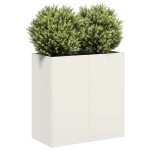 vidaXL Jardinieră alb 80x40x80 cm Oțel laminat la rece vidaXL Jardinieră alb 80x40x80 cm Oțel laminat la rece