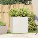 vidaXL Jardinieră alb 80x40x80 cm Oțel laminat la rece vidaXL Jardinieră alb 80x40x80 cm Oțel laminat la rece