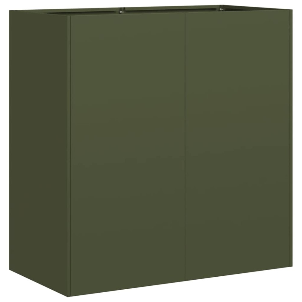 vidaXL Jardinieră verde măsline 80x40x80 cm oțel laminat la rece