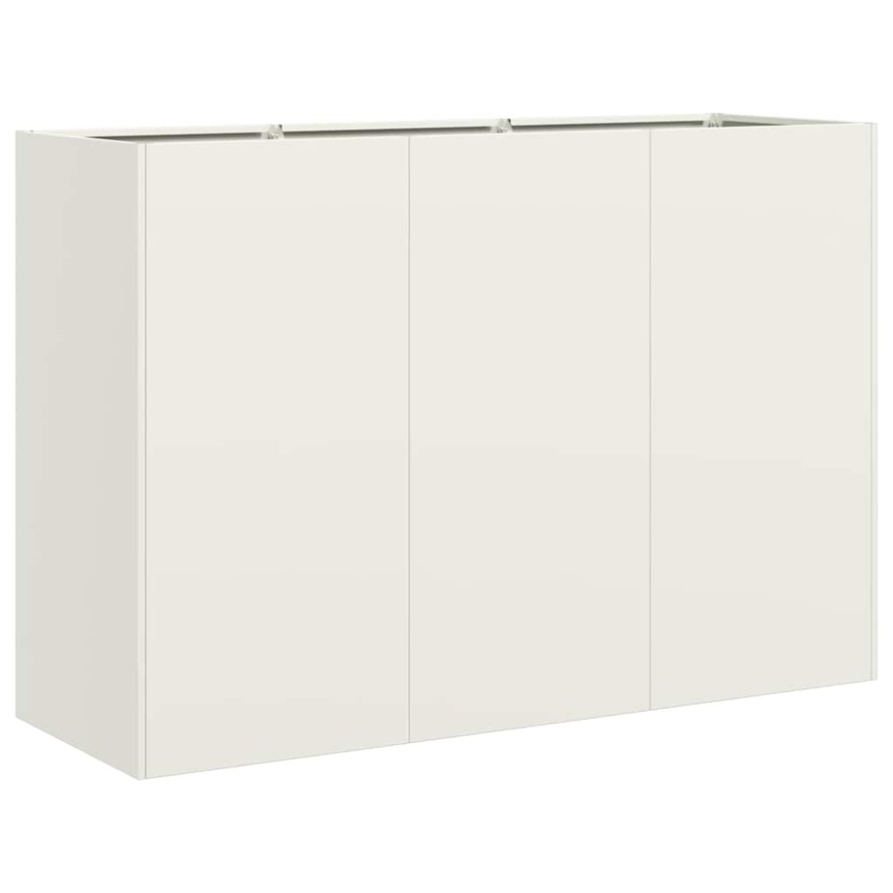vidaXL Jardinier alb 120x40x80 cm Oțel laminat la rece