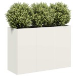 vidaXL Jardinier alb 120x40x80 cm Oțel laminat la rece vidaXL Jardinier alb 120x40x80 cm Oțel laminat la rece