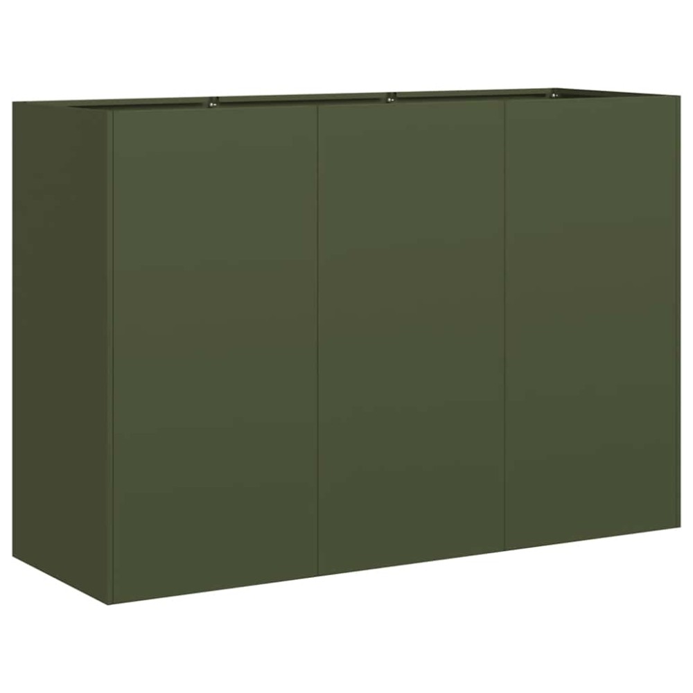 vidaXL Jardinieră verde măsline 120x40x80 cm oțel laminat la rece