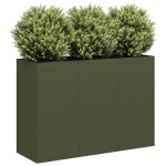 vidaXL Jardinieră verde măsline 120x40x80 cm oțel laminat la rece vidaXL Jardinieră verde măsline 120x40x80 cm oțel laminat la rece