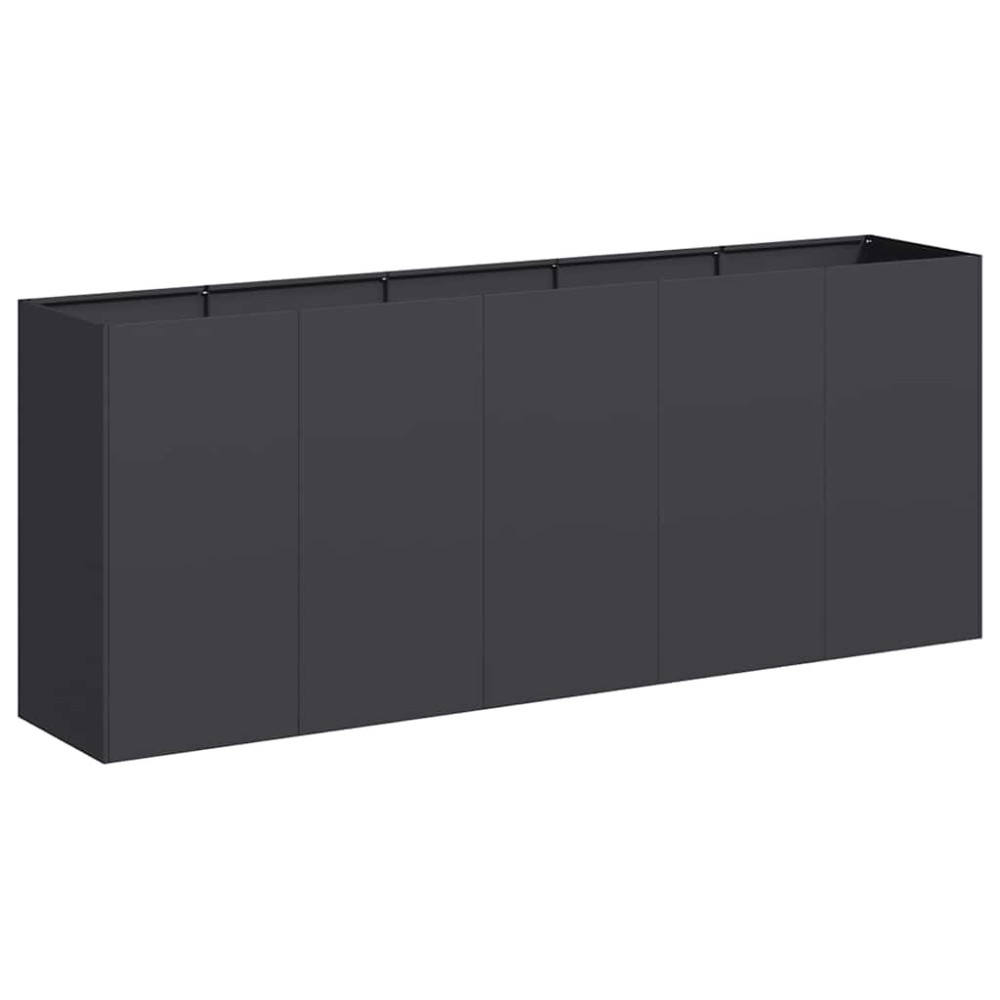 vidaXL Jardinier negru 200x40x80 cm Oțel laminat la rece