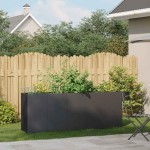 vidaXL Jardinier negru 200x40x80 cm Oțel laminat la rece