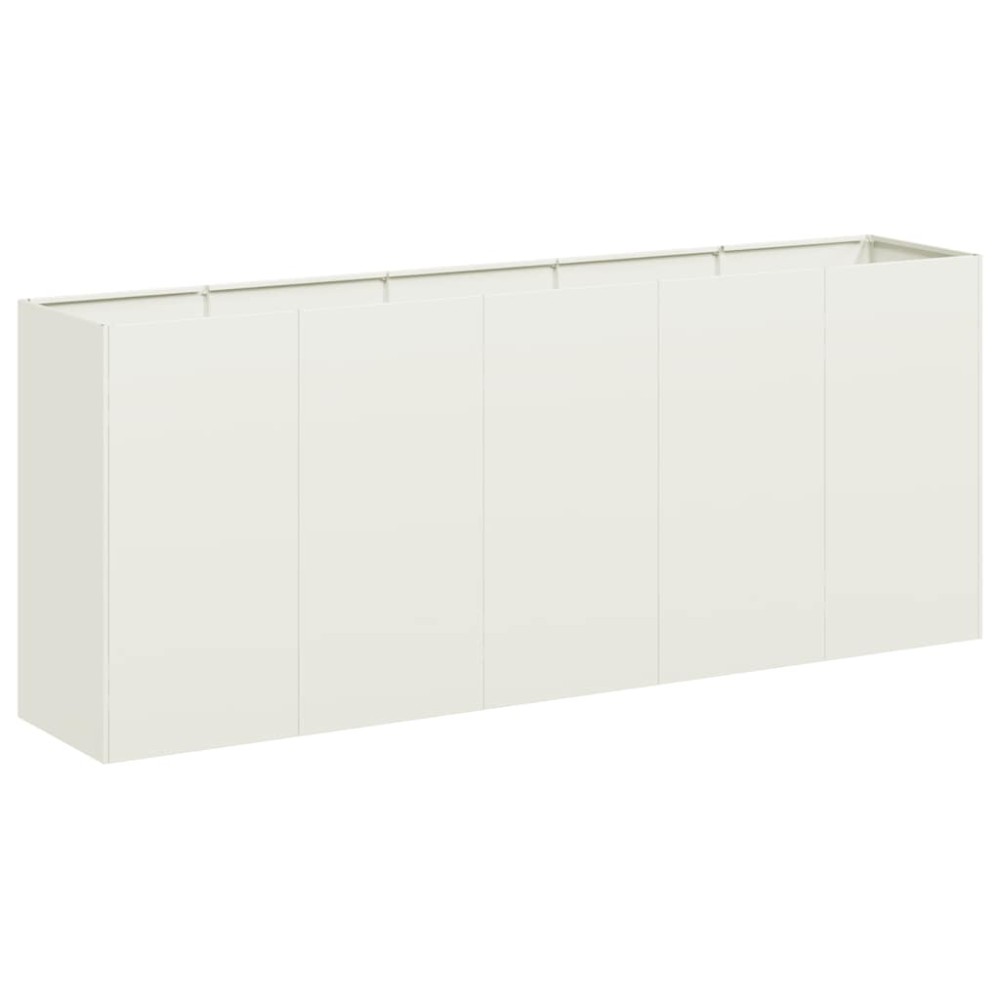 vidaXL Jardinier alb 200x40x80 cm Oțel laminat la rece