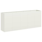 vidaXL Jardinier alb 200x40x80 cm Oțel laminat la rece