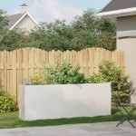 vidaXL Jardinier alb 200x40x80 cm Oțel laminat la rece