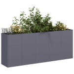 vidaXL Jardinieră Antracit 200x40x80 cm Oțel laminat la rece vidaXL Jardinieră Antracit 200x40x80 cm Oțel laminat la rece