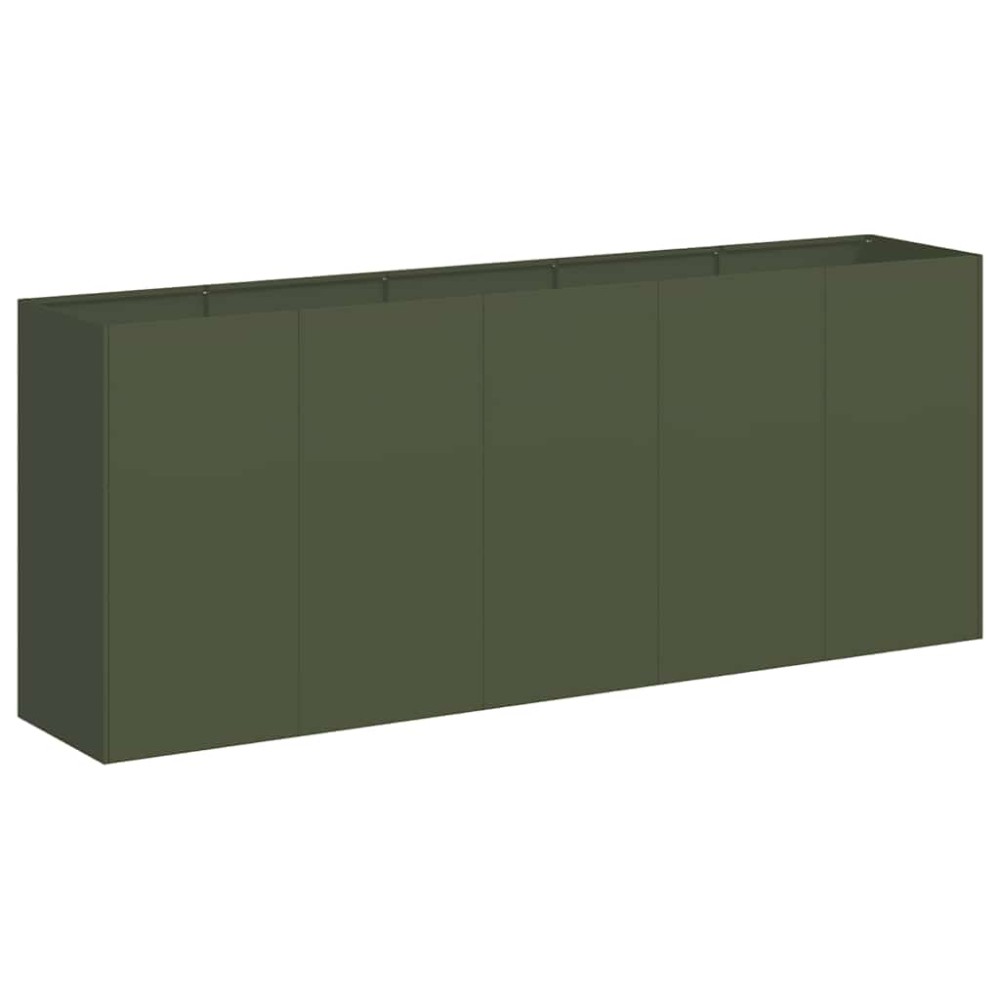 vidaXL Jardinieră verde măsline 200x40x80 cm oțel laminat la rece