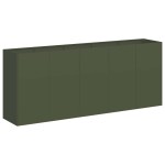 vidaXL Jardinieră verde măsline 200x40x80 cm oțel laminat la rece