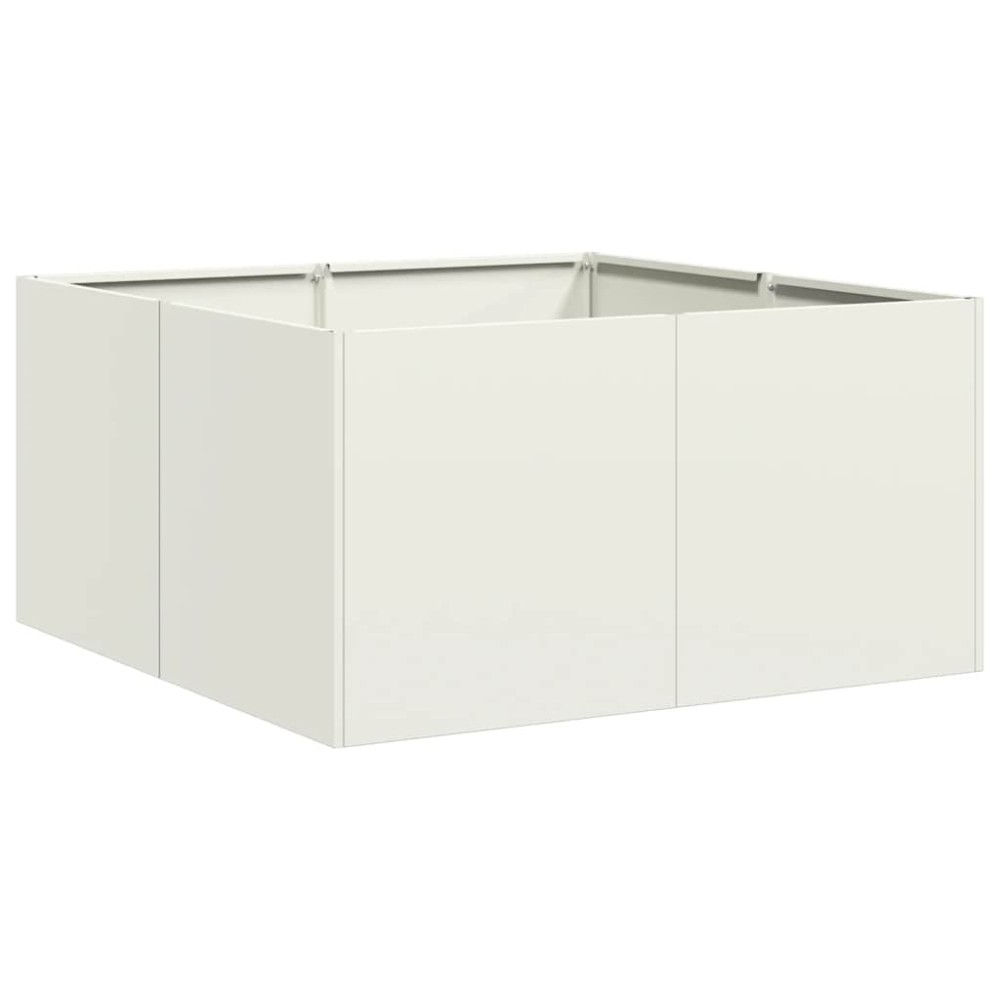 vidaXL Jardinieră alb 80x80x40 cm Oțel laminat la rece