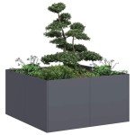 vidaXL Jardinieră Antracit 80x80x40 cm Oțel laminat la rece vidaXL Jardinieră Antracit 80x80x40 cm Oțel laminat la rece