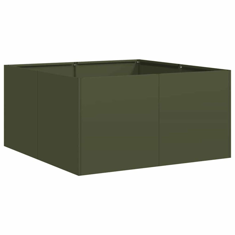 vidaXL Jardinieră verde măsline 80x80x40 cm oțel laminat la rece