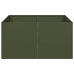 vidaXL Jardinieră verde măsline 80x80x40 cm oțel laminat la rece vidaXL Jardinieră verde măsline 80x80x40 cm oțel laminat la rece