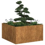 vidaXL Jardinieră Rusty 80x80x40 cm Oțel pentru intemperii vidaXL Jardinieră Rusty 80x80x40 cm Oțel pentru intemperii