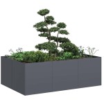 vidaXL Jardinieră Antracit 120x80x40 cm Oțel vidaXL Jardinieră Antracit 120x80x40 cm Oțel