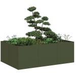 vidaXL Jardinieră verde măsline 120x80x40 cm oțel vidaXL Jardinieră verde măsline 120x80x40 cm oțel