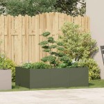 vidaXL Jardinieră verde măsline 120x80x40 cm oțel vidaXL Jardinieră verde măsline 120x80x40 cm oțel