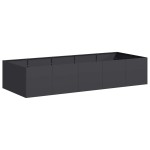 vidaXL Jardinieră, negru, 200x80x40 cm, oțel vidaXL Jardinieră, negru, 200x80x40 cm, oțel