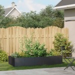 vidaXL Jardinieră, negru, 200x80x40 cm, oțel vidaXL Jardinieră, negru, 200x80x40 cm, oțel