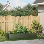 vidaXL Jardinieră, verde măsliniu, 200x80x40 cm, oțel