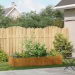 vidaXL Jardinieră Rusty 200x80x40 cm Oțel pentru intemperii vidaXL Jardinieră Rusty 200x80x40 cm Oțel pentru intemperii