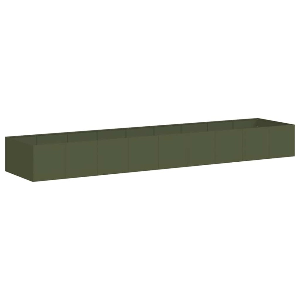 vidaXL Jardinieră verde măsline 360x80x40 cm oțel