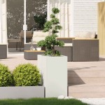 vidaXL Jardinieră alb 40x80x80 cm oțel vidaXL Jardinieră alb 40x80x80 cm oțel