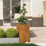 vidaXL Jardinieră Rusty 40x80x80 cm Oțel pentru intemperii vidaXL Jardinieră Rusty 40x80x80 cm Oțel pentru intemperii