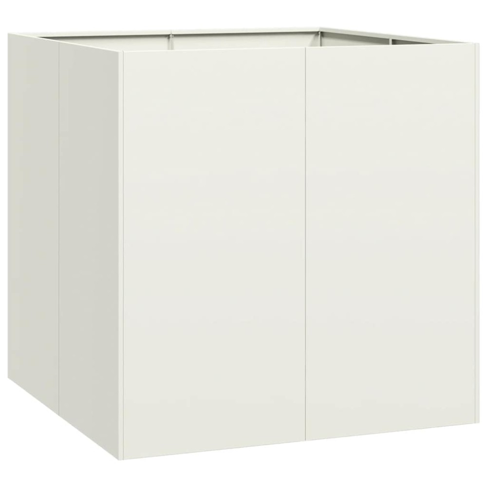 vidaXL Jardinieră alb 80x80x80 cm oțel