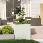 vidaXL Jardinieră alb 80x80x80 cm oțel vidaXL Jardinieră alb 80x80x80 cm oțel